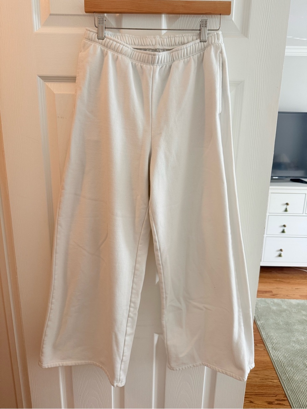 Gap Off white Wide-Leg Sweatpants with Elastic Waistband